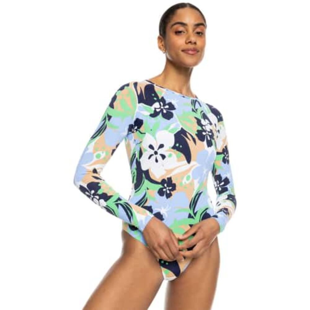 ROXY Women's Long Sleeve Swimsuit One Piece Rashguard Floral